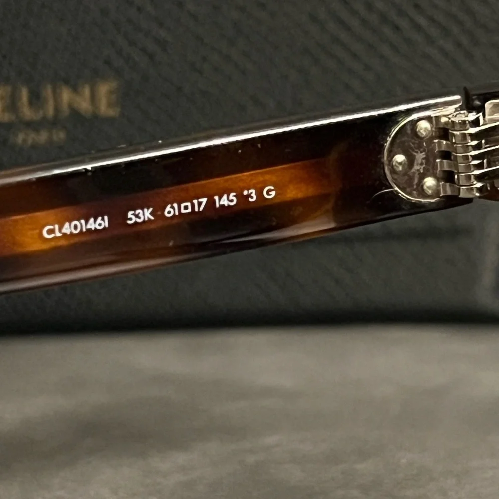 Celine CL40146I 53K Brown Square Gradient Sunglasses Tortoise Shell NWT - Picture 10 of 11